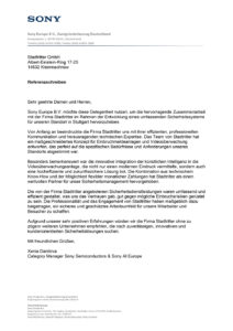Stadtritter-Referenzschreiben Sony